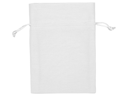 Мешочек подарочный, искусственный лен, средний, белый