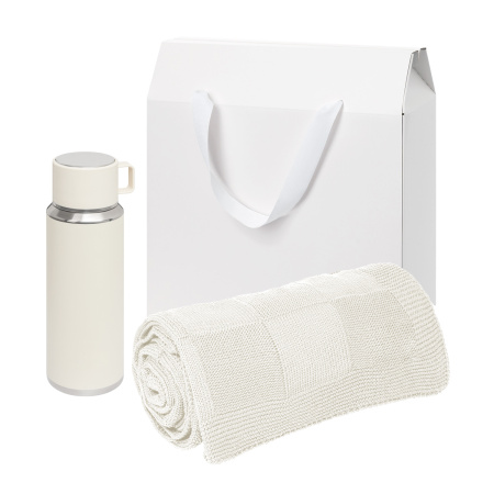 Подарочный набор Осло (Oslo), бежевый (плед, термос)