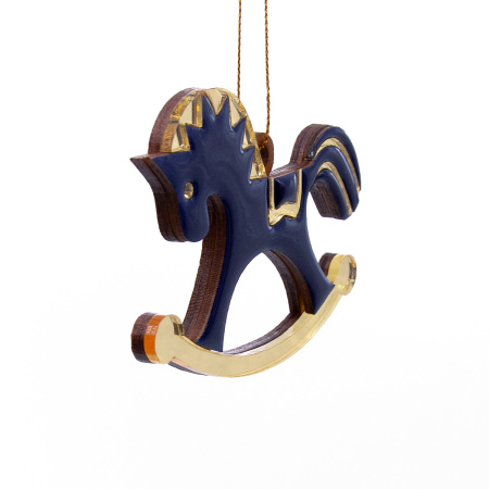 Ёлочная игрушка Лошадка (синий)