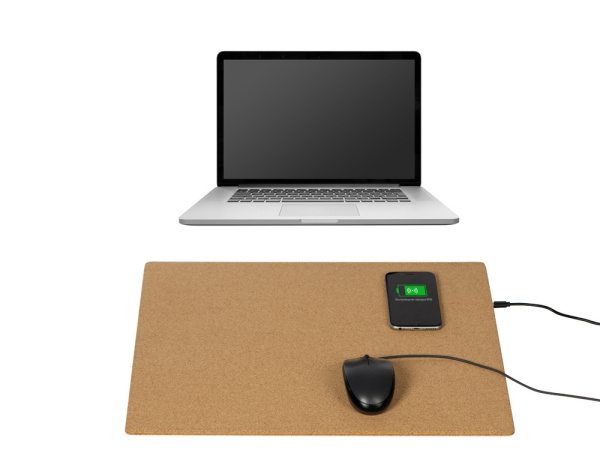 Пробковый коврик для рабочего места с беспроводной зарядкой Querсus Пробковый коврик для рабочего места с беспроводной зарядкой Querсus