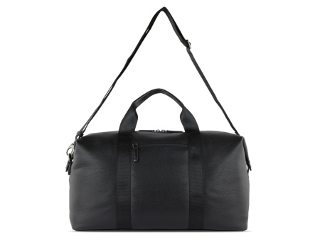 Сумка дорожная BUGATTI ЭЛЬЗА | ELSA, чёрная, воловья кожа/полиэстер, 47х22х24/30 см