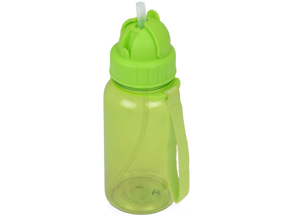 Бутылка для воды со складной соломинкой Kidz 500 мл, зеленое яблоко
