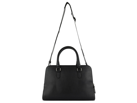 Сумка женская BUGATTI ЭЛЬЗА | ELSA, чёрная, воловья кожа/полиэстер, 32х13х22 см