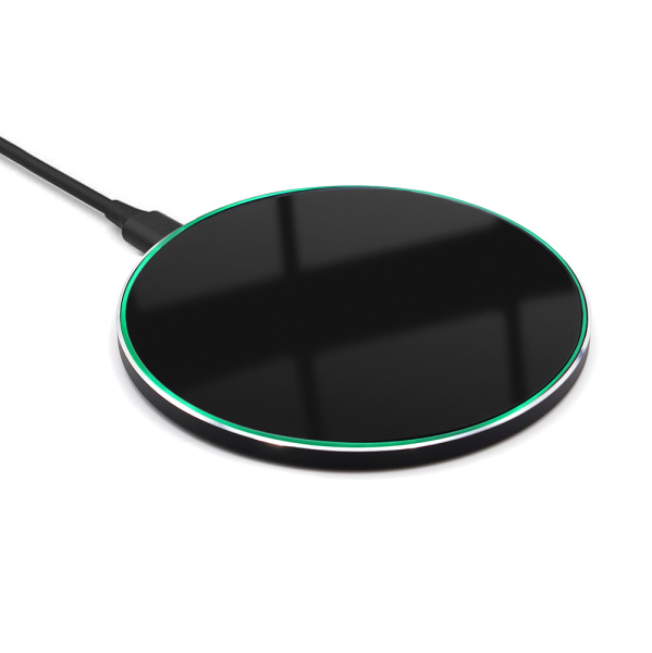 Беспроводное зарядное устройство Gravy с подсветкой и гравировкой 15W, черный Беспроводное зарядное устройство Gravy с подсветкой и гравировкой 15W, черный