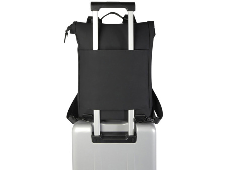 Рюкзак для ноутбука 15,6 Turner объемом 12 л со сворачивающимся верхом, изготовленный из переработанных материалов по стандарту GRS - сплошной черный