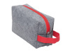 Косметичка из РПЕТ фетра с ручкой Felt, серый с красным