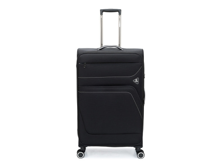 Чемодан TORBER НЕРО, чёрный, переработанный ПЭТ, 48 х 28 х 79 см, 90 л