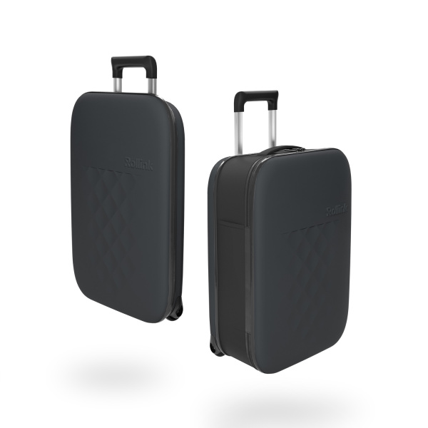 Чемодан складной Rollink Vega II 55x40x20 см, 2 колеса, серо-синий