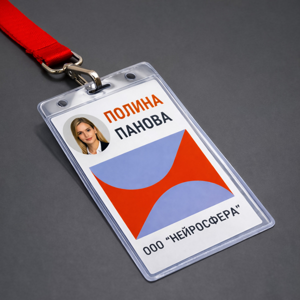 Карман для бейджа Track, вертикальный, 8х12,4см (прозрачный)