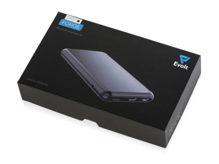 Внешний аккумулятор Forge v.2, металл, 10000mah, черный
