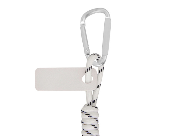 Брелок-веревочка на карабине Trinket, черно-белый