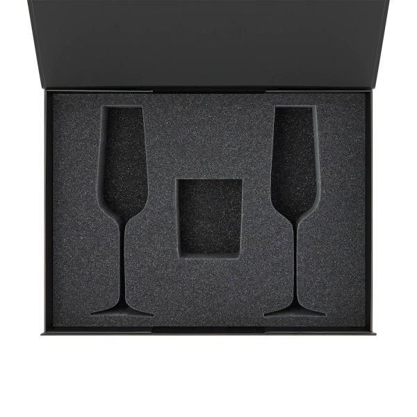 Ложемент под свечу Энигма (Enigma) + 2 бокала для шампанского в среднюю коробку-трансформер (арт. 695721)