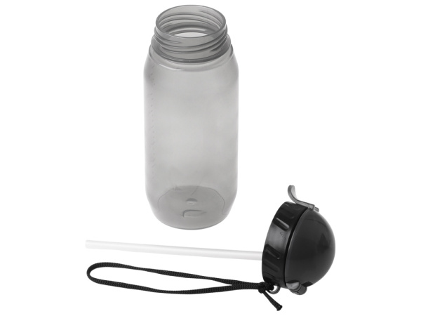 Бутылка для воды с трубочкой Little, 400 мл, серый