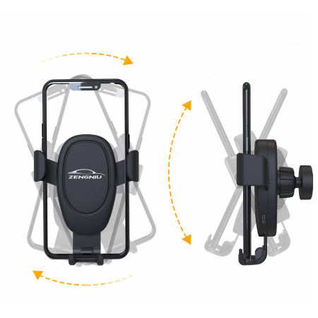 Автомобильное беспроводное (10W) зарядное устройство "Clamp SOFTTOUCH" с подсветкой логотипа, покрытие soft touch Автомобильное беспроводное (10W) зарядное устройство "Clamp SOFTTOUCH" с подсветкой логотипа, покрытие soft touch