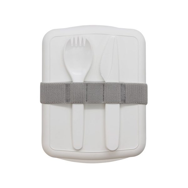 Ланч-бокс Lunch Green Line со столовыми приборами (белый)