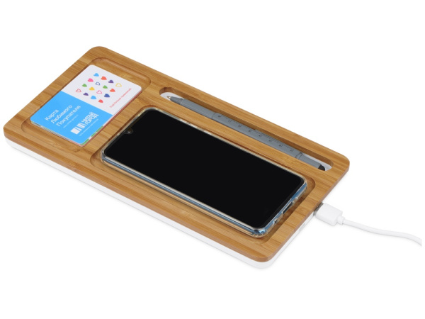 Беспроводное зарядное устройство-органайзер из бамбука Timber