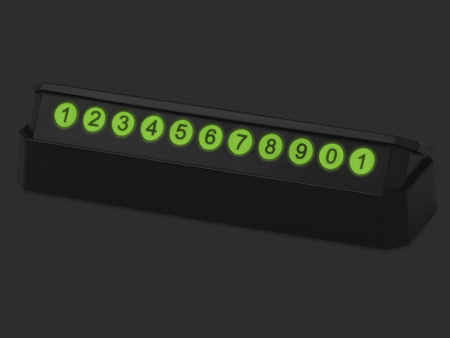 Табличка Tempark с номером телефона для временной парковки с подсветкой, черный