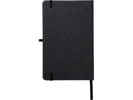 Блокнот Atlana размером A5 с отделкой из кусочков кожи, черный