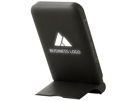 Беспроводной внешний аккумулятор с подсветкой лого и подставкой Magflash, 10000 мАч, 15 Вт, черный