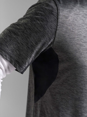 Футболка спортивная унисекс Storm, черный меланж, размер XXL