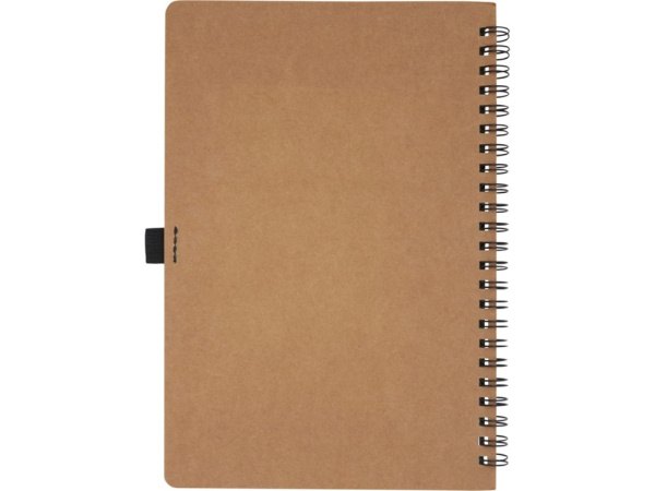 Блокнот Cobble на пружине, формат A5, изготовленный из переработанного картона, с листами из каменной бумаги, натуральный