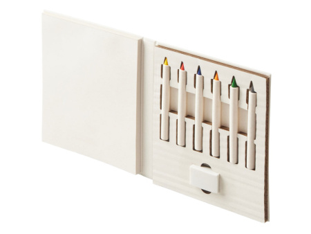 Набор цветных карандашей и листочков для рисования из молочной бумаги Artify, молочный