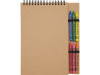 Doodle блокнот формата А5 с мягкой обложкой на спирали и набор мелков - Натуральный
