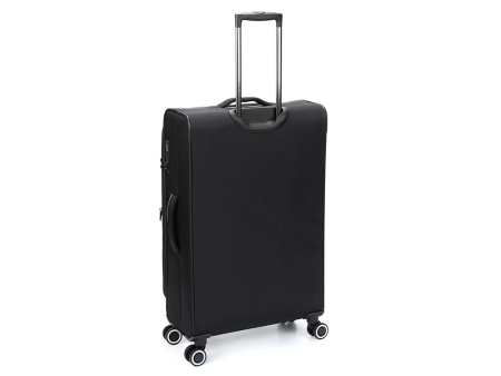 Чемодан TORBER НЕРО, чёрный, переработанный ПЭТ, 48 х 28 х 79 см, 90 л