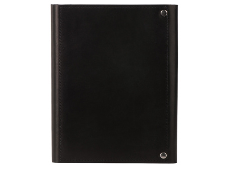 Блокнот кожаный А5 на кольцах, черный