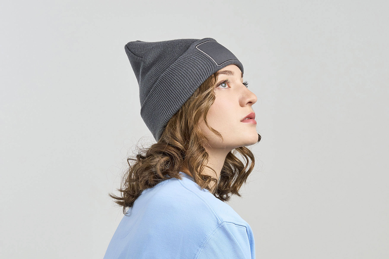 Шапка вязаная  двойная Wind-S с патчем