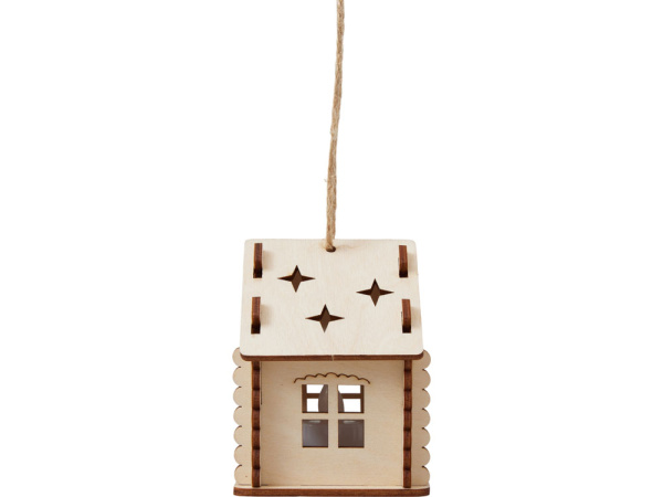 Деревянная подвеска на елку с подсветкой Lumihut