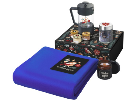 Подарочный набор Re:Moments с пледом, френчпрессом и медом