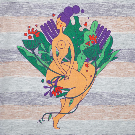 Футболка женская «Амазонка» двусторонняя, оранжевый/фиолетовый, размер XL