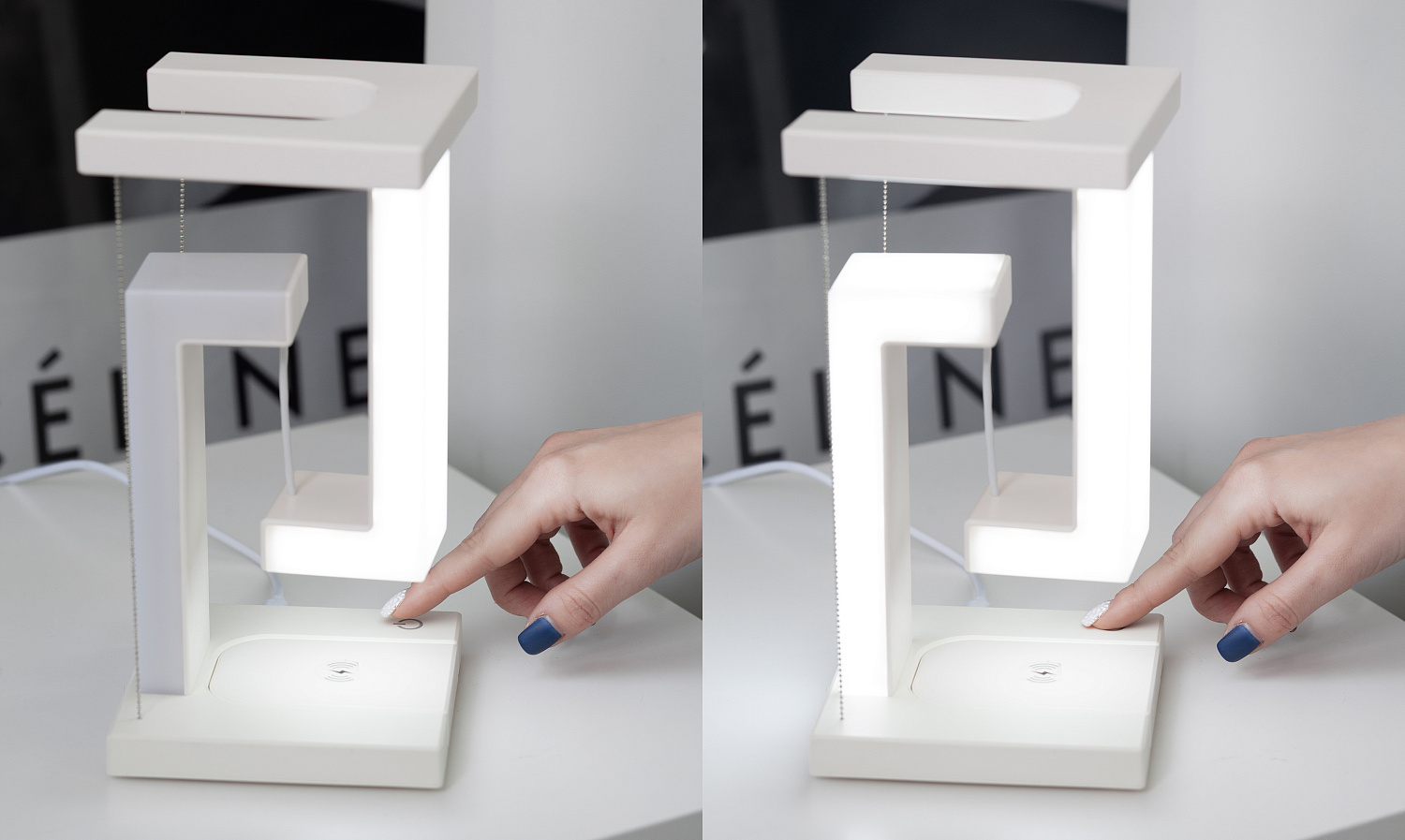 Левитирующая настольная лампа "Twin" с функцией беспроводной зарядки Левитирующая настольная лампа "Twin" с функцией беспроводной зарядки