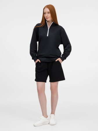 Свитшот на молнии из бифлекса Morfiss, черный, размер XL/XXL