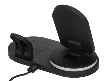 Складная зарядная станция с беспроводной зарядкой Flashport, 15 Вт Складная зарядная станция с беспроводной зарядкой Flashport, 15 Вт