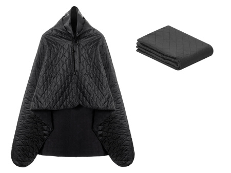Пончо Cappy с капюшоном на липучке в мешке, черный