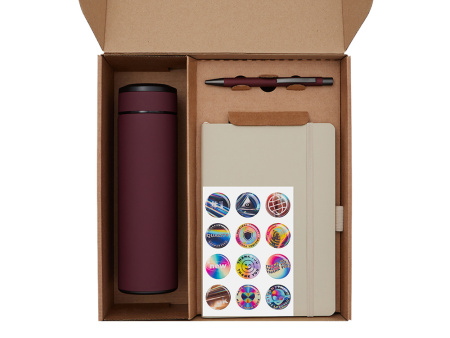 Набор Warmpage с термосом, блокнотом, ручкой и чаем