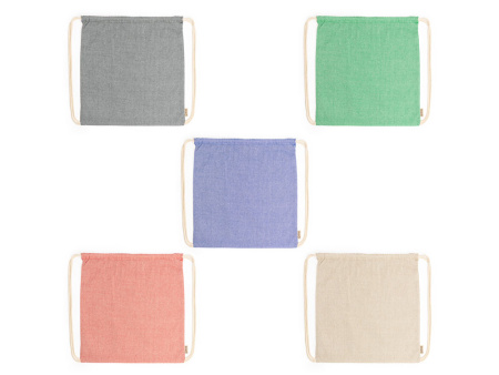 Рюкзак-мешок BRESCIA из переработанного хлопка, черный