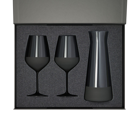 Подарочный набор декантер + 2 бокала для вина Блэк Эдишн (Black Edition) в черной коробке