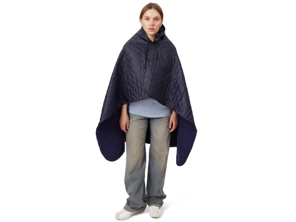 Пончо Cappy с капюшоном на липучке в мешке, темно-синий