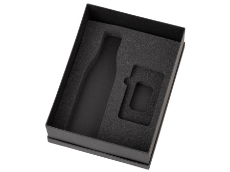 Подарочный набор с термобутылкой и повербанком С2, черный