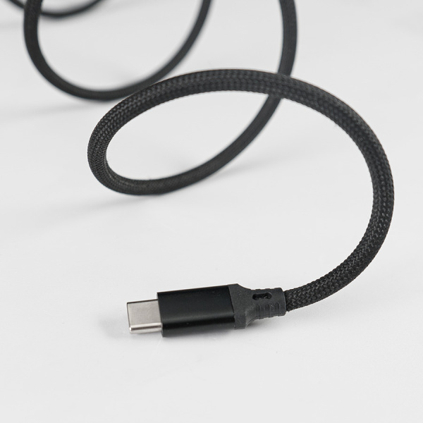 Кабель COIL магнитный для зарядки и передачи данных, 100Вт, 480Мб/с, нейлоновая оплетка, черный