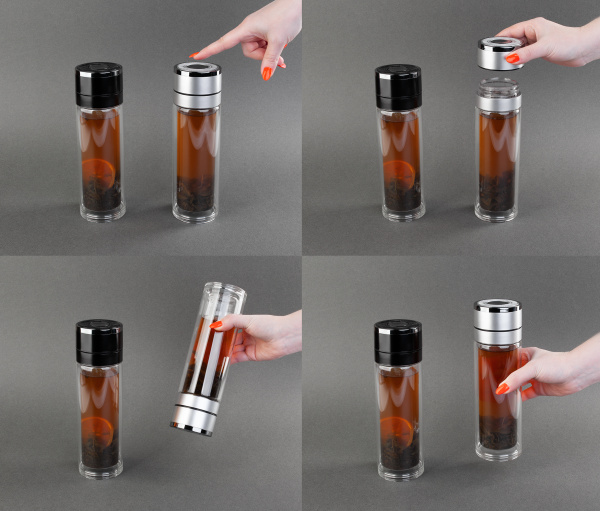 Заварочный термос "Press" 400 мл, серебристый