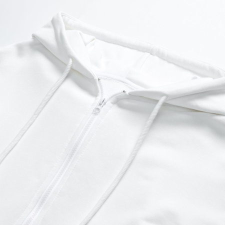 Толстовка унисекс оверсайз на молнии Zippy Terry, белая, размер XS/S