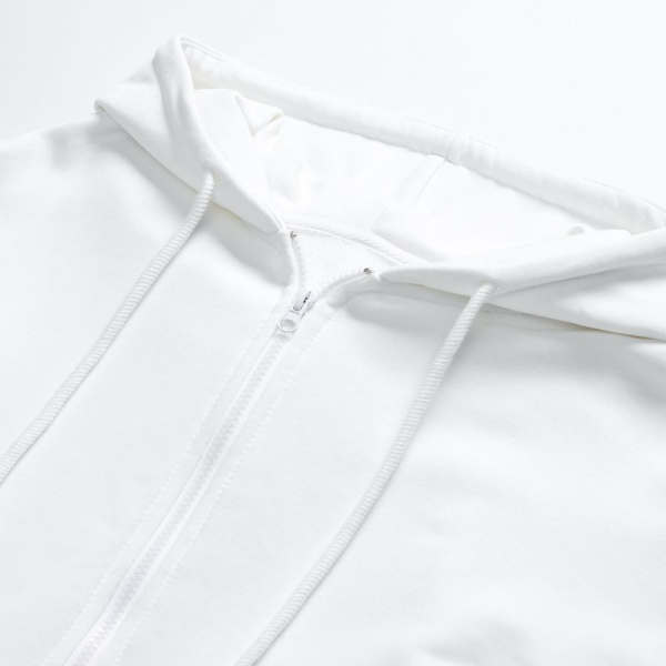 Толстовка унисекс оверсайз на молнии Zippy Terry, белая, размер XS/S