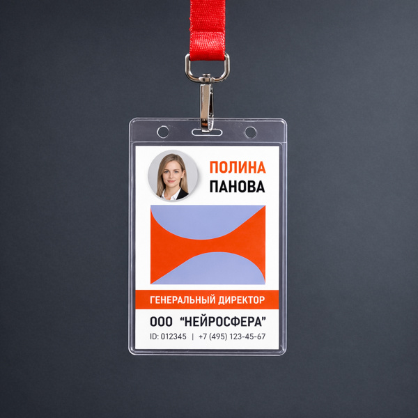 Карман для бейджа Track, вертикальный, 8х12,4см (прозрачный)