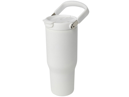 Термостакан Bronx объемом 900 мл из меди и переработанной нержавеющей стали, сертифицированной по стандарту RCS, с вакуумной изоляцией и крышкой с двойной функцией - Белый