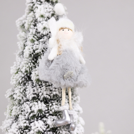 Новогоднее украшение Рождественский ангел, серый