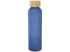 Lume бутылка из матового содово-известкового стекла объемом 500 мл с бамбуковой крышкой - Синий